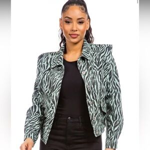 BALBOA Zebra Print Women's denim Jacket